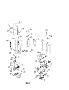 Featherlite Frame Diagram and Parts List for 5235  Dirt Devil Upright Vacuum